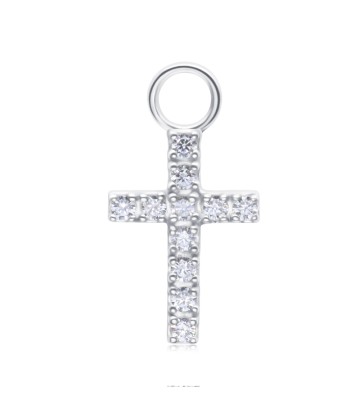 Sparkling Cross Silver Charms CH-360